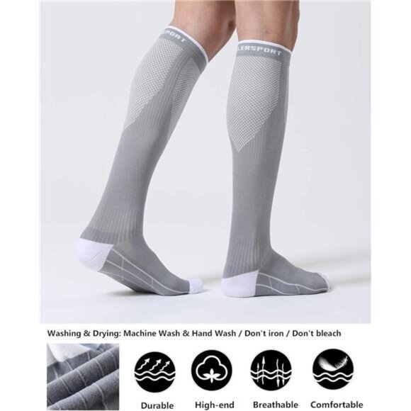 3 Pairs Compression Socks for Men and Women 20-30 mmHg - Picture 2 of 5